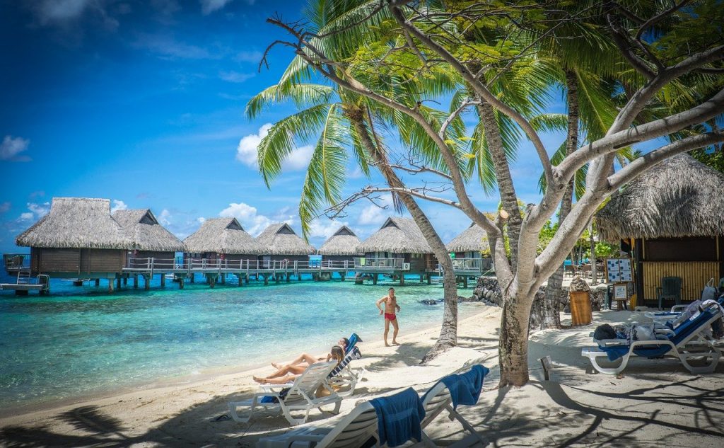 bora-bora, over water bungalows, palm trees-701862.jpg